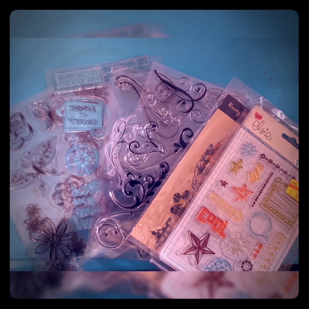 Lot of Acrylic Cling Rubber Stamps